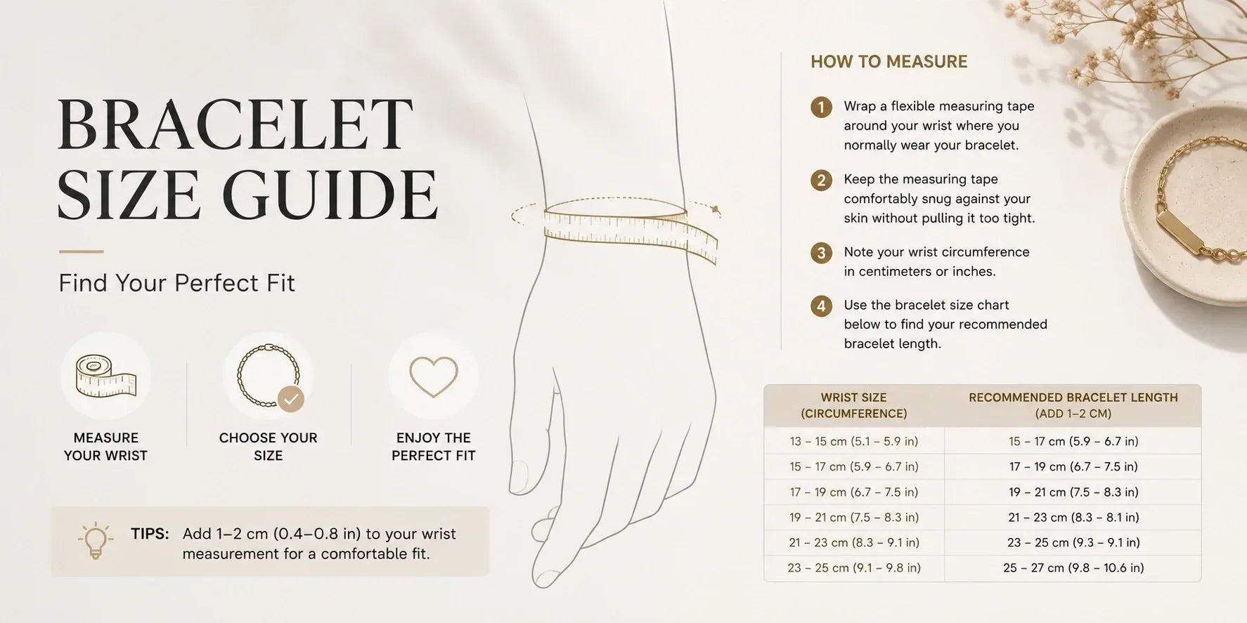 Bracelet Size Guide