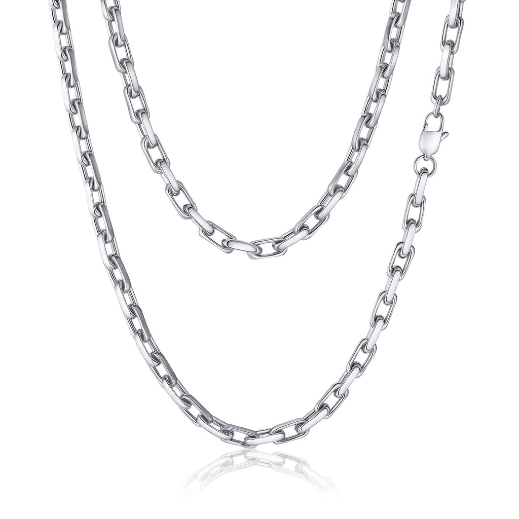 Paperclip Necklace, Diamond-Cut Stainless Steel