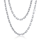 Paperclip Necklace, Diamond-Cut Stainless Steel