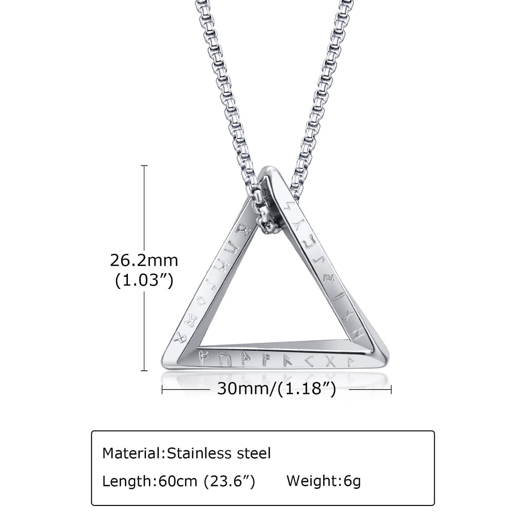 Stainless Steel Viking Valknut Rune Pendant Necklace