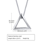 Stainless Steel Viking Valknut Rune Pendant Necklace