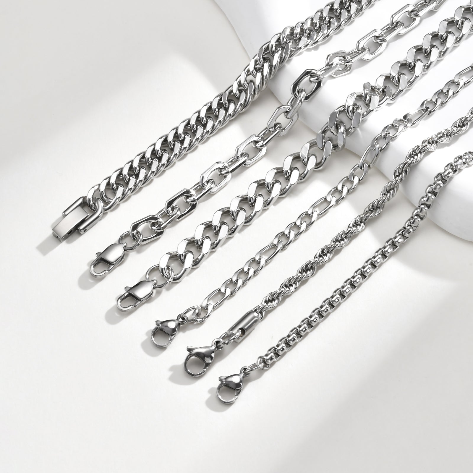 6-Piece Stainless Steel Mixed Bracelet Set – Vnox