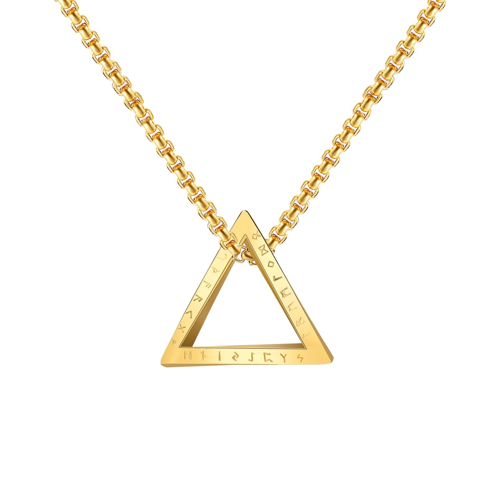 Stainless Steel Viking Valknut Rune Pendant Necklace