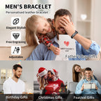 Personalized Woven Leather Bracelet for Dad
