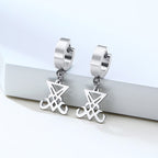 Seal of Lucifer Dangle Hoop Earrings