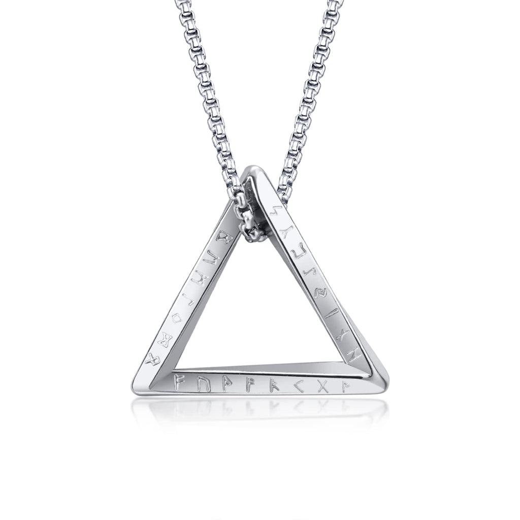 Stainless Steel Viking Valknut Rune Pendant Necklace