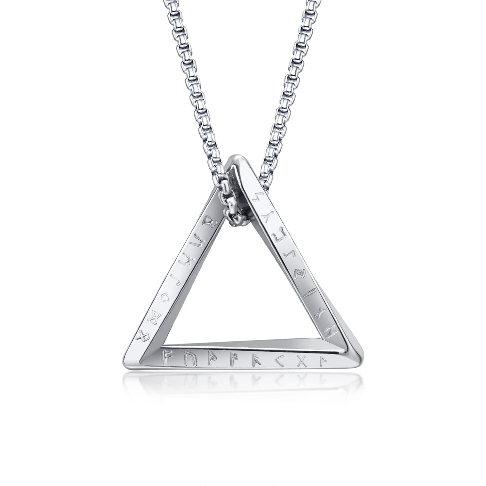 Stainless Steel Viking Valknut Rune Pendant Necklace