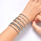 6-Piece Stainless Steel Mixed Bracelet Set