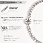 Stainless Steel Compass Medallion Cuban Link Bracelet