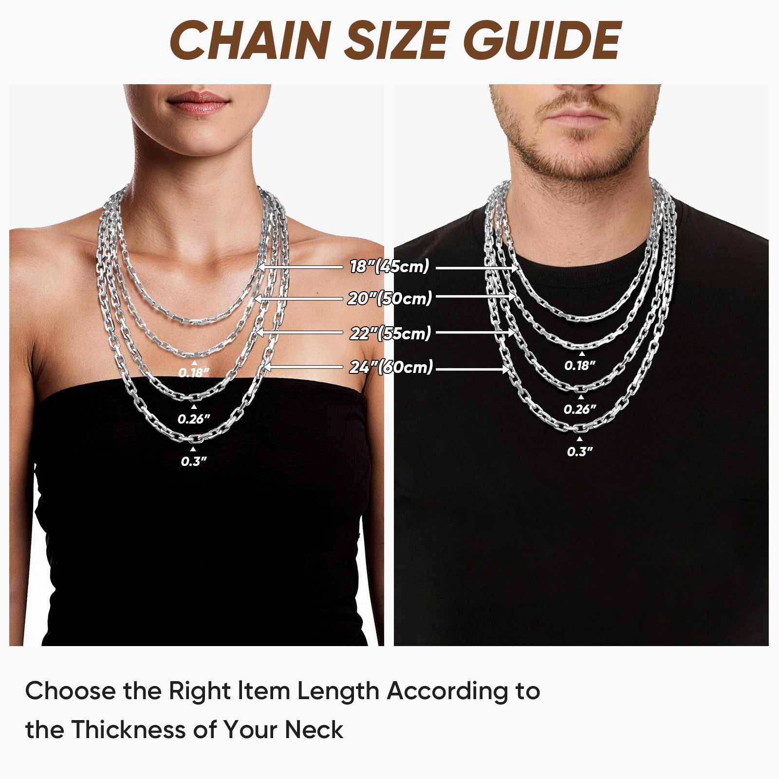 Paperclip Necklace, Diamond-Cut Stainless Steel