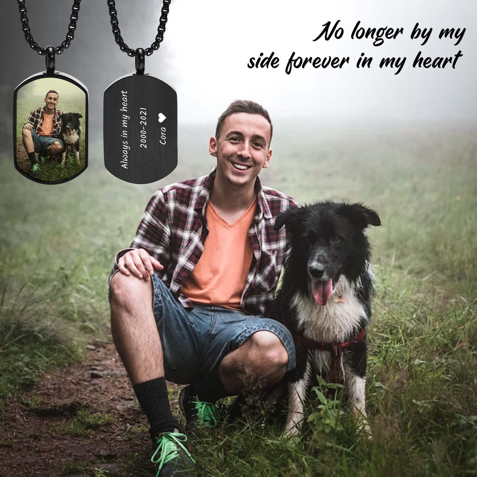 Personalized Cremation Keepsake Necklace with Custom Photo & Engraving