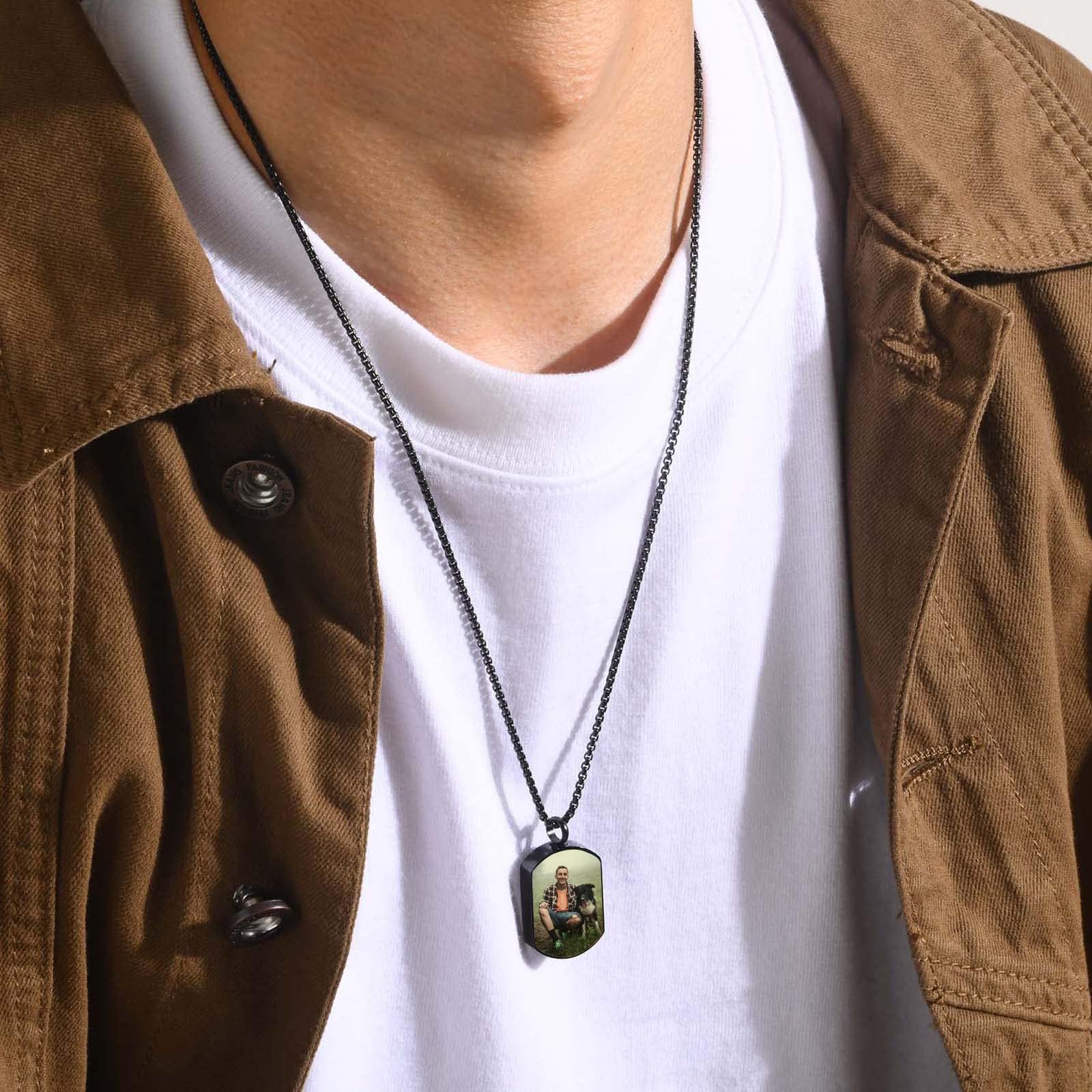 Personalized Cremation Keepsake Necklace with Custom Photo & Engraving