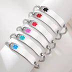 Personalized Stainless Steel Open Cuff Medical ID Bracelet