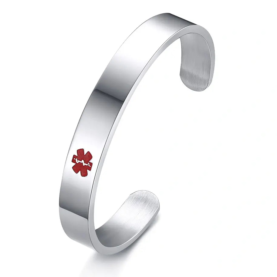Personalized Medical Alert Cuff Bangle