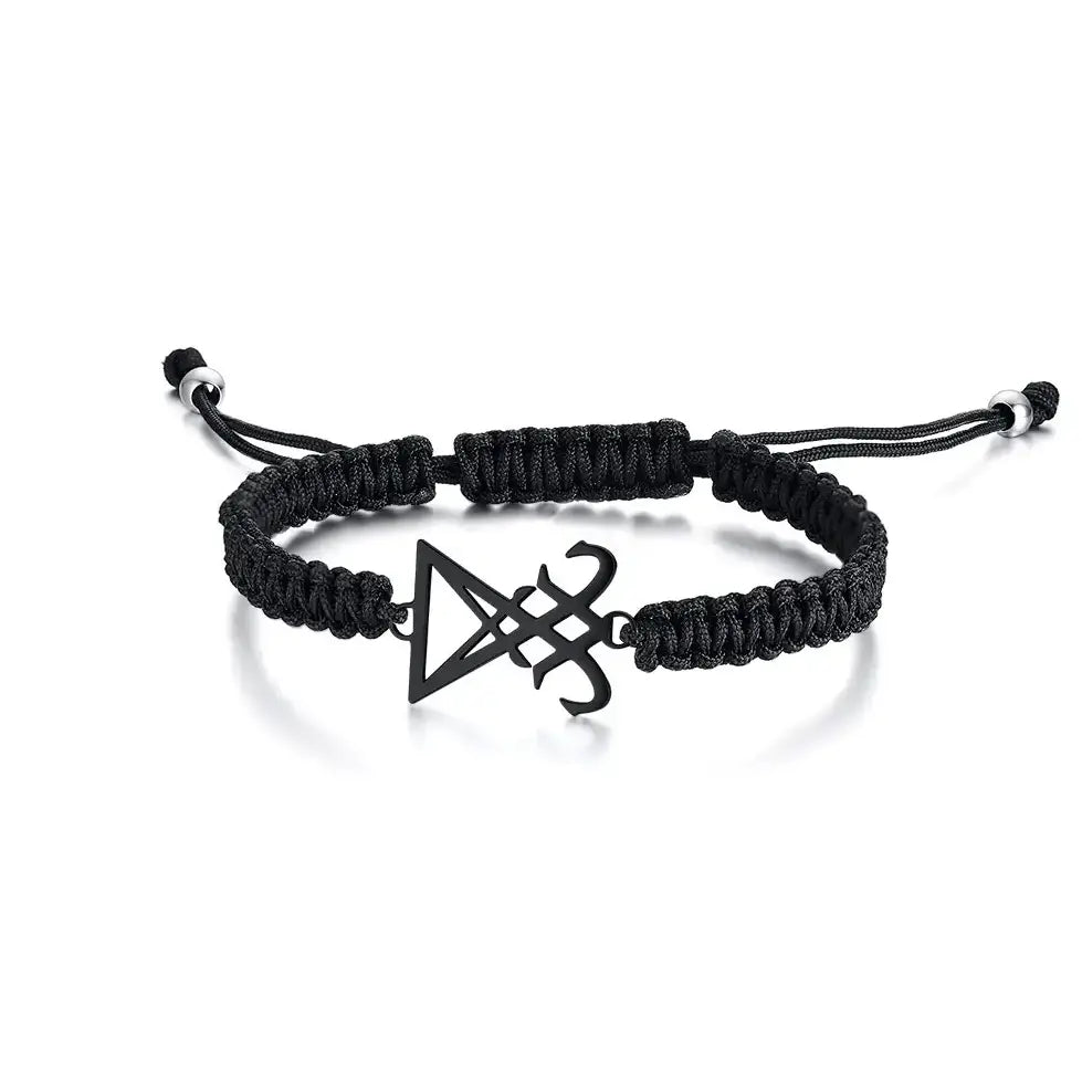 Baphomet & Leviathan Cross Braided Bracelet
