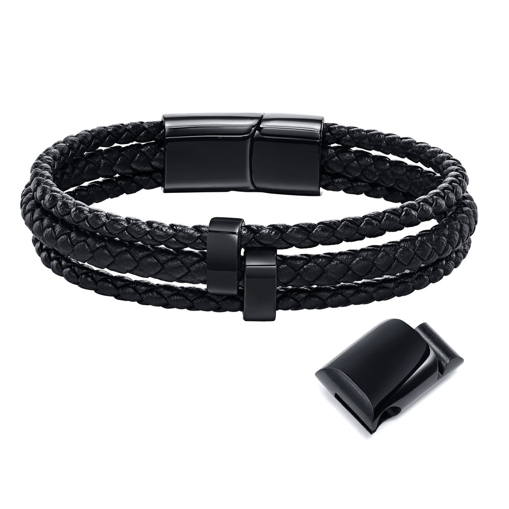 Personalized Woven Leather Bracelet for Dad