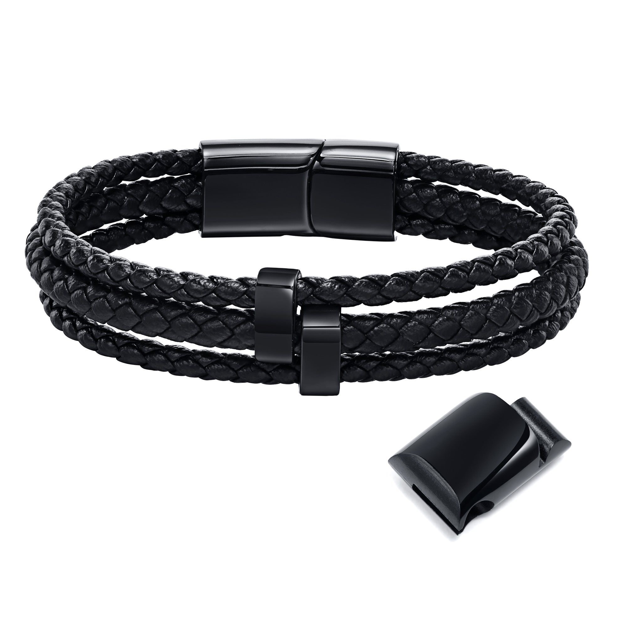 Personalized Woven Leather Bracelet for Dad