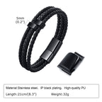 Personalized Woven Leather Bracelet for Dad