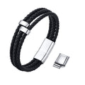 Personalized Woven Leather Bracelet for Dad