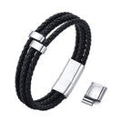 Personalized Woven Leather Bracelet for Dad