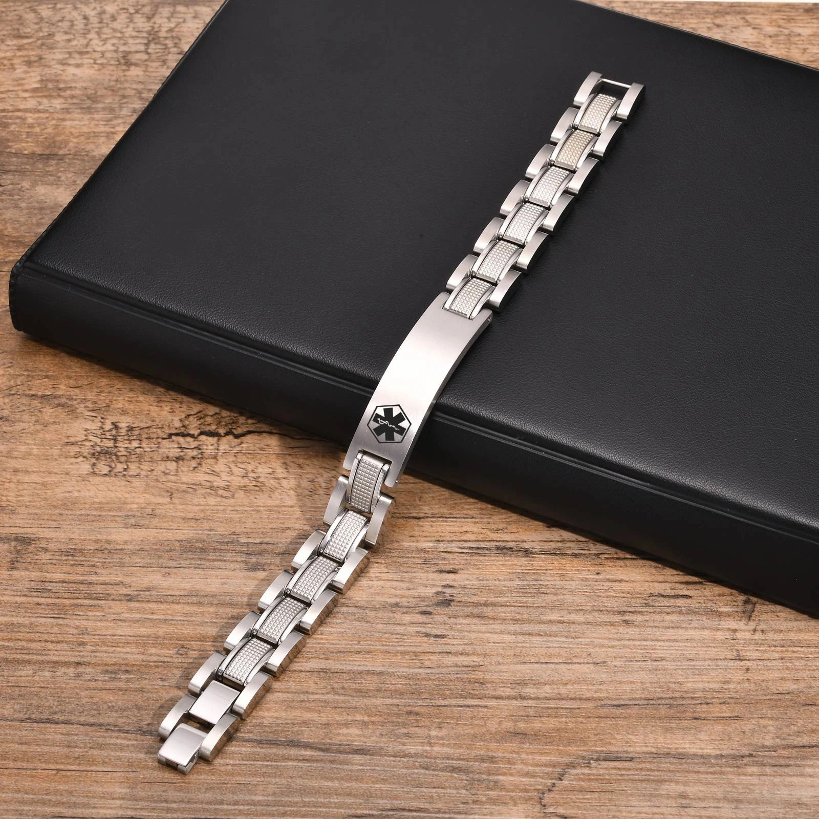 Personalized Medical Alert Bracelet, Custom Engraved Stainless Steel Emergency ID