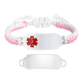 Personalized Stainless Steel Medical Alert Wax Cord Bracelet
