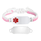 Personalized Stainless Steel Medical Alert Wax Cord Bracelet
