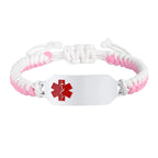 Personalized Stainless Steel Medical Alert Wax Cord Bracelet