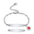 Custom Elegant Heart Link Medical Alert Bracelet