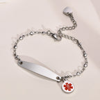 Custom Elegant Heart Link Medical Alert Bracelet