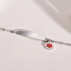 Custom Elegant Heart Link Medical Alert Bracelet