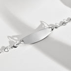 Personalized Stainless Steel Pink Ribbon Medical ID Bracelet