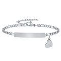 Personalized Stainless Steel Medical ID Bracelet with Heart Charm