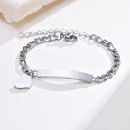 Personalized Stainless Steel Medical ID Bracelet with Heart Charm