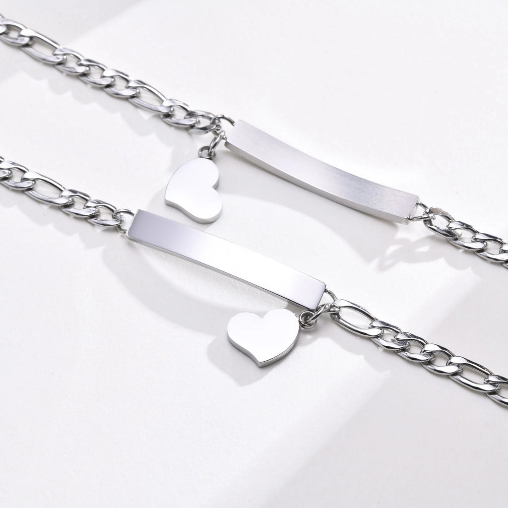 Personalized Stainless Steel Medical ID Bracelet with Heart Charm