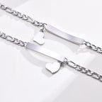 Personalized Stainless Steel Medical ID Bracelet with Heart Charm
