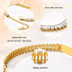 Personalized Stainless Steel Engraved Bracelet with Square CZ