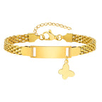 Personalized Kids Stainless Steel ID Bracelet with Butterfly Charm