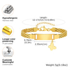 Personalized Kids Stainless Steel ID Bracelet with Butterfly Charm