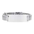 Personalized stainless steel medical ID mesh buckle bracelet