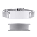 Silver stainless steel medical ID mesh buckle bracelet