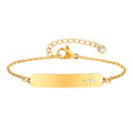 Personalized 18K Gold PVD Stainless Steel ID Bracelet with Sunburst