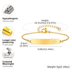 Personalized 18K Gold PVD Stainless Steel ID Bracelet with Sunburst