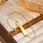 Personalized 18K Gold PVD Stainless Steel ID Bracelet with Sunburst