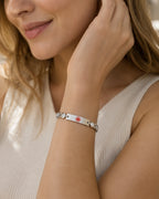 Custom Engraved Stainless Steel Rhinestone ID Bracelet