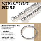 Stainless Steel Square Box Chain Bracelet