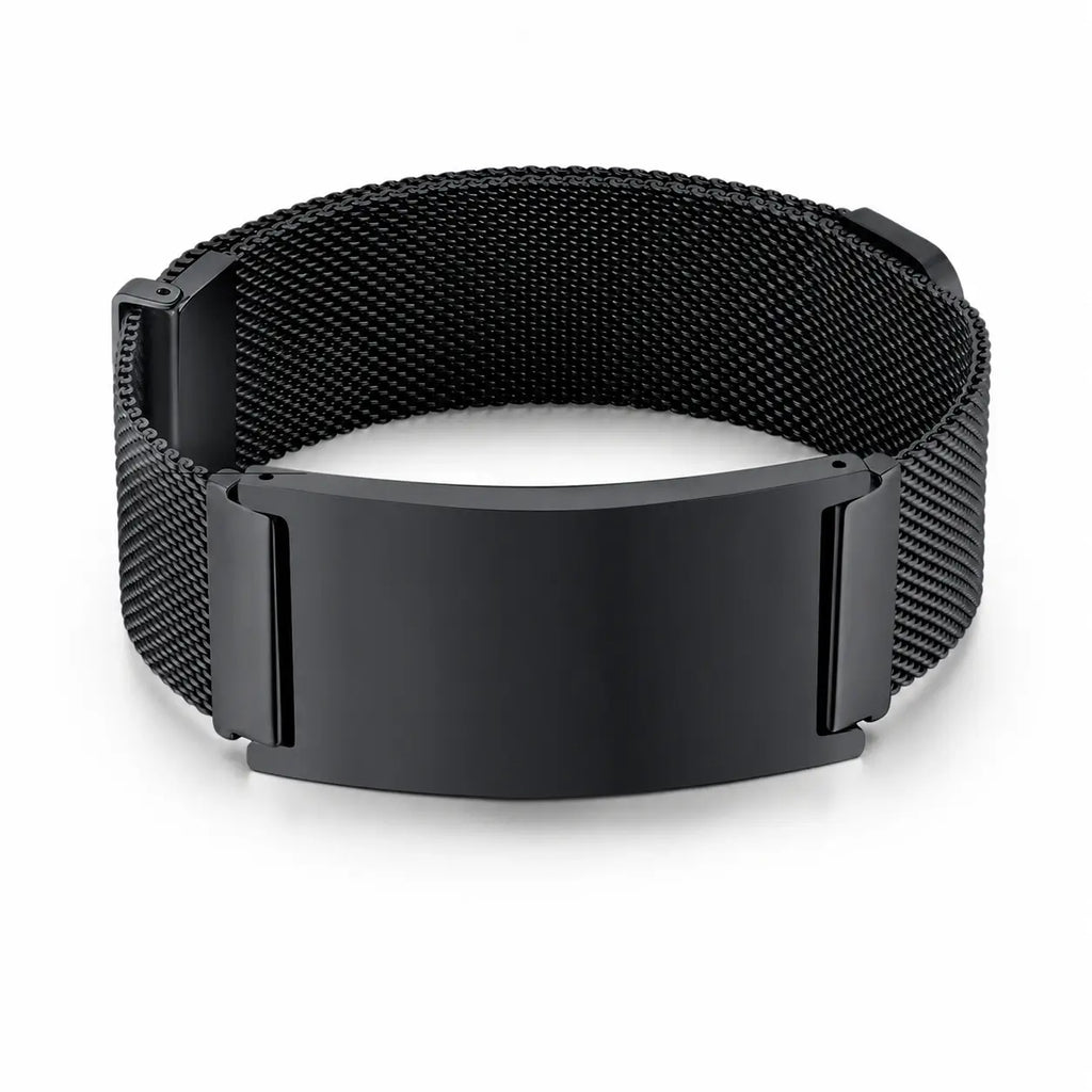 Custom Medical Alert ID Mesh stainless steel bracelet