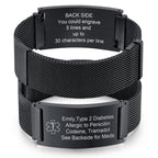 Custom Medical Alert ID Mesh stainless steel bracelet