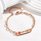 Women's Stainless Steel Blood Thinner Medical ID Bracelet with CZ