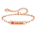 Women's Stainless Steel Blood Thinner Medical ID Bracelet with CZ